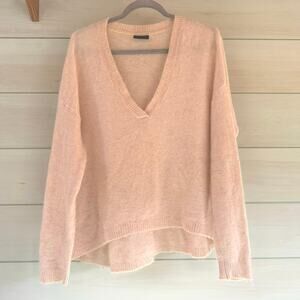 Gestuz Mohair Blend Pink V-Neck Sweater